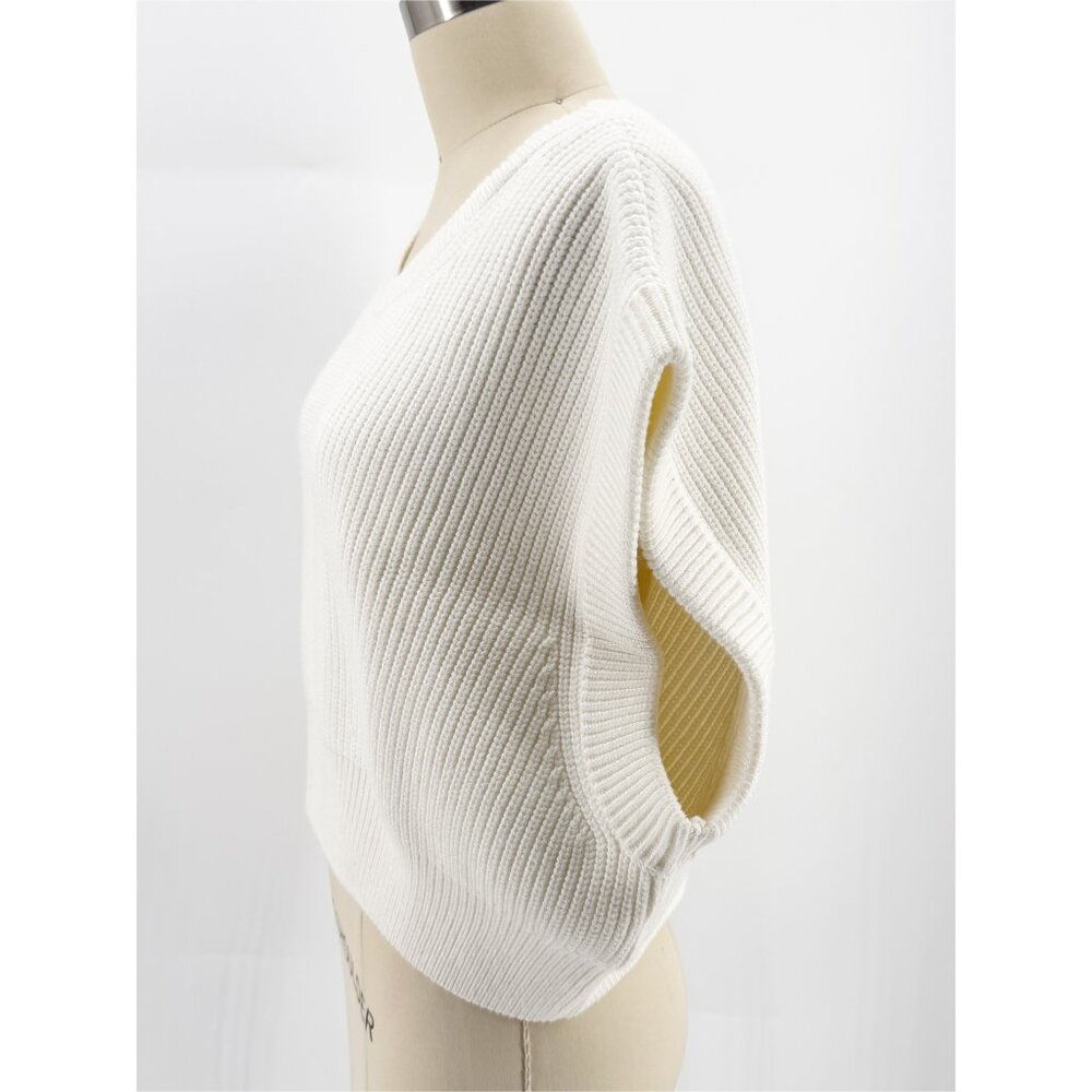 zara 5536/137/250 White Ribbed Knit Oversized Sweater L NEW - Picture 5 of 12